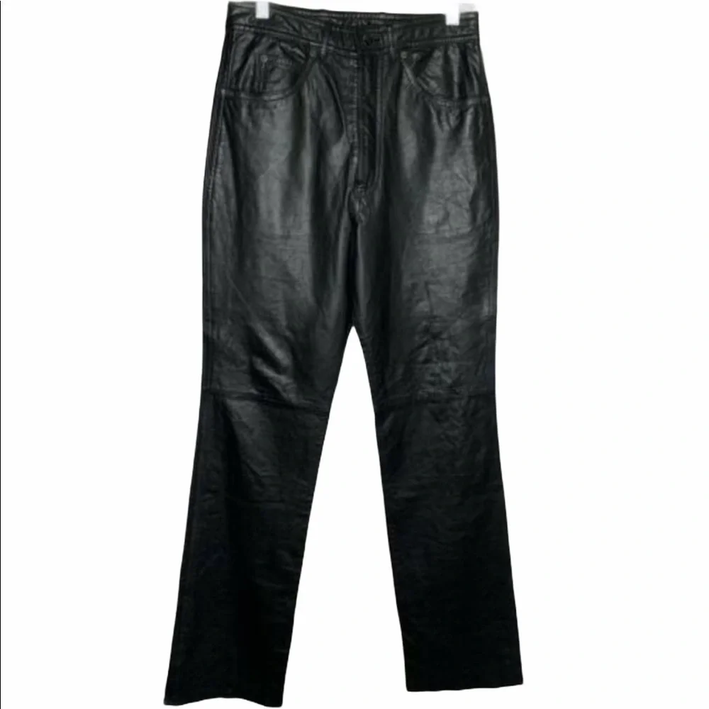 New Vtg Tibor Womens Leather Pants Size 29 Black